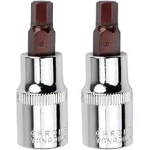 2PCS Juttzzei Hex Bit Socket, 1/2" Drive x H8 (8mm) Allen Key Socket, Premium S2 Alloy Steel 8mm Hex Bit with 1.89" Length for Torque Wrench, Ratchet Wrench, Impact Power Drills