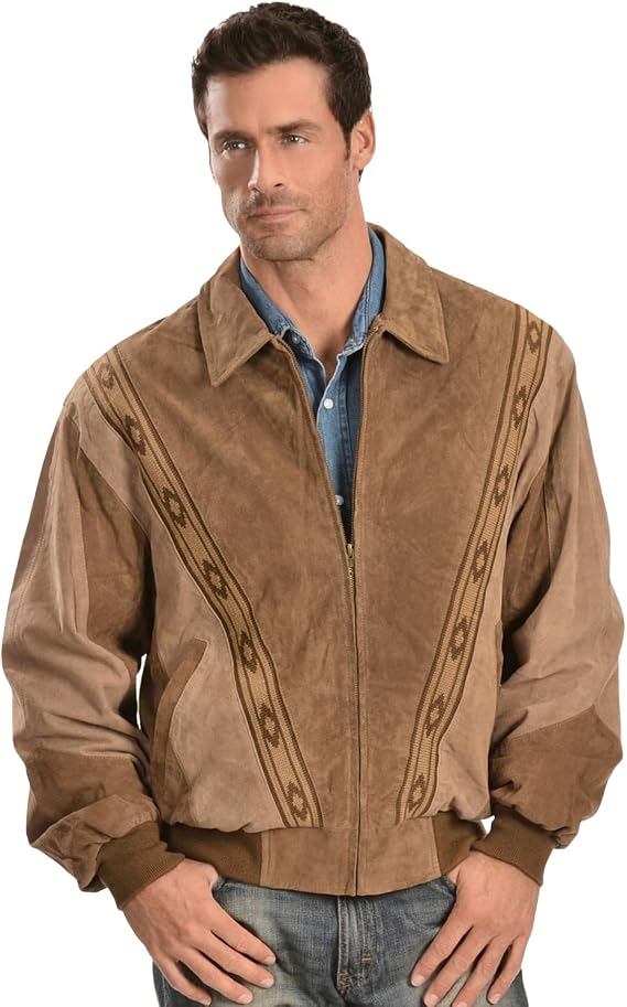 Scully Men's Boar Suede Leather Arena Jacket - 62-261, Cafe, 3XL