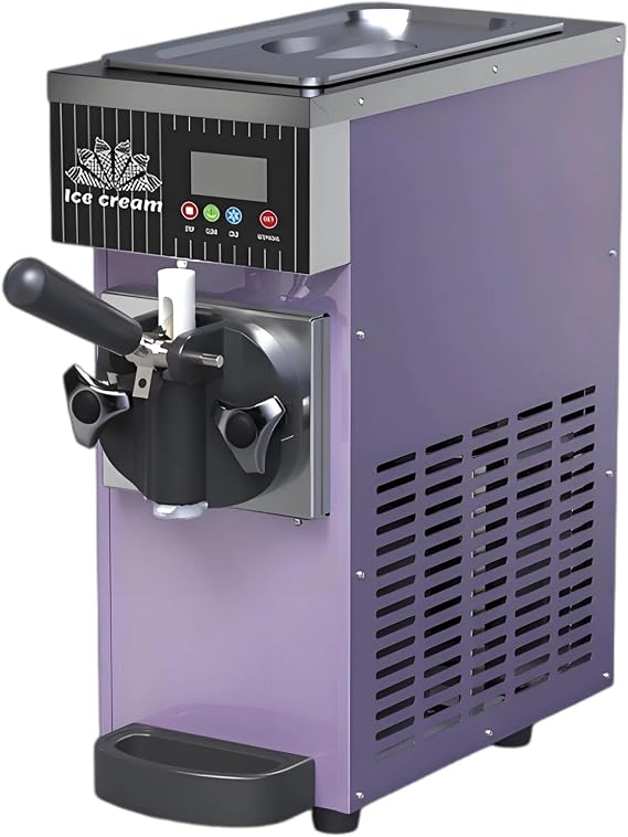 Soft Serve Ice Cream Machine for Home,Countertop Soft Serve Ice Cream Maker,4-5 Kg/H Yield,with Pre-Cooling,Auto Clean,LCD Panel Soft Serve Maker Purple