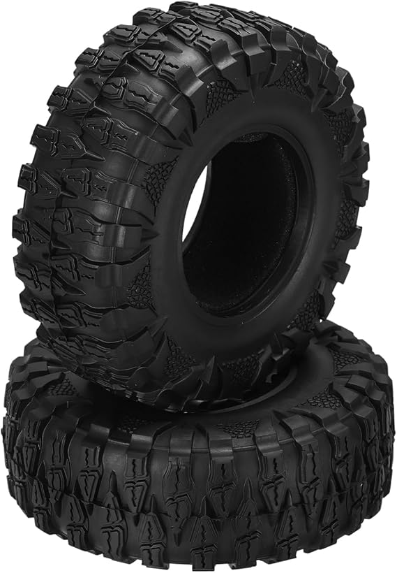 sourcing map 2Pcs Simulation Soft Rubber Wheel Tires RC On-Road Car Tyres 2.2" Crawler Tires B1-Type with Sponge Inside for RC Off-Road Cars SCX10 TRX4, 120mm x 45mm