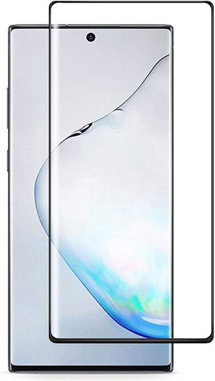 Microcase Samsung Galaxy Note 10 Plus 3D Curved Tam Kaplayan Tempered Glass Cam Koruma - Siyah