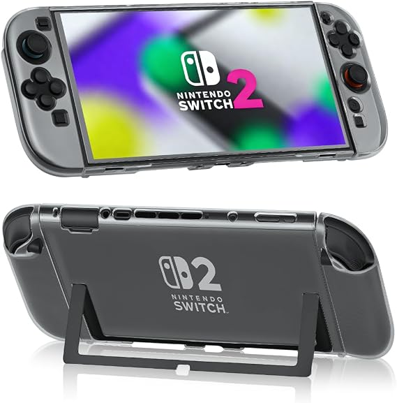 Transparent Dockable Case for Switch 2 with Soft TPU Handle Cover for Joy-Con Removable Soft Case for Switch 2 2025 Protective Case Anti-Scratch Non-Slip Shockproof