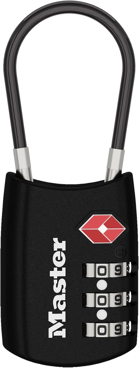 Master Lock 4688D Accepted Set Your Own Combination TSA Approved Luggage Lock, Black, 1 Pack