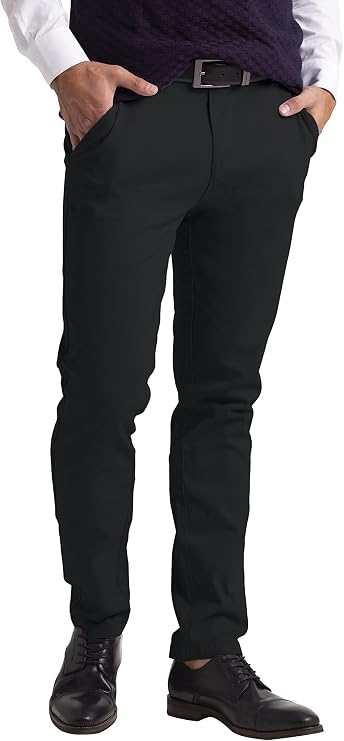 westAce Men's Chino Trousers Slim Fit Stretch Classic Wrinkle-Resistant Flat-Front Lightweight Twill Essential Casual Chino Trouser (Available in Big and Tall)