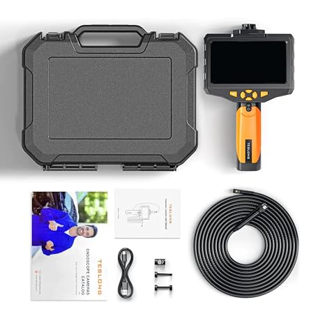 Borescopes/endoscopes NTS300 5.0 Inch Digital Industrial Endoscope Camera 1080P HD Drain Pipe Inspection Borescope Snake Tube Waterproof (Triple Lens-7.9mm diameter-3M)