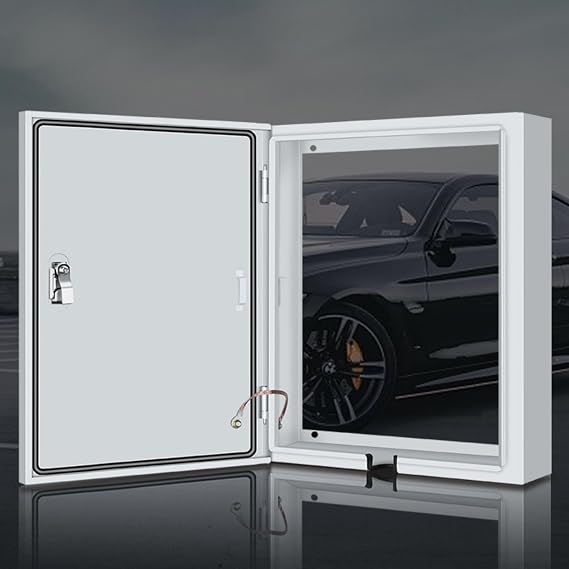 Outdoor Ev Charger Enclosure Steel Sprout, Backless Electric Box Cover Outdoor for Commercial Residential Electrical Equipment, Power Distribution Cabinet(50x70x25cm)