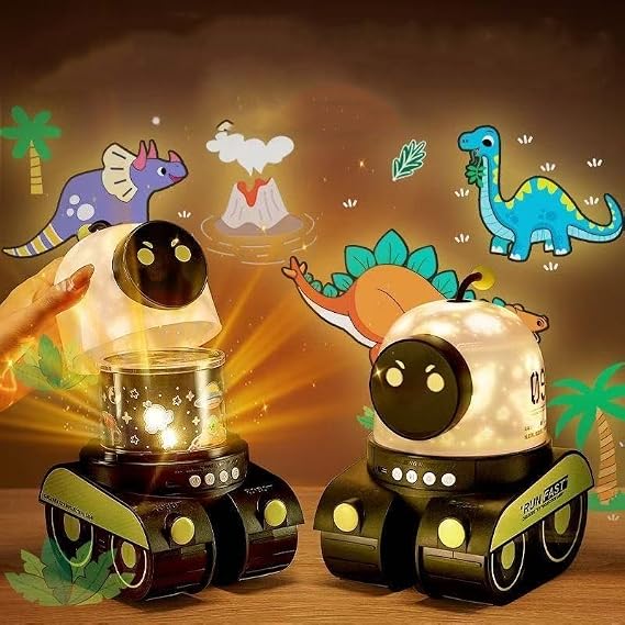 Robot Yıldız Projeksiyon Gece Lambası, 360° Döner RGB Işık, Çocuk Odası Dekoratif Star Projector [Enerji Sınıfı A]