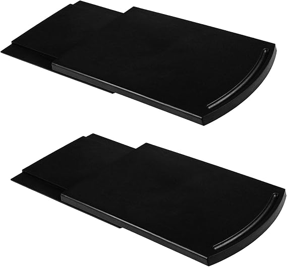 Kitchen Caddy Sliding Coffee Tray Mat, Under Cabinet Appliance Coffee Maker Toaster Countertop Storage Moving Slider - 12" Premium BPA Free Base sliding shelf With Smooth Rolling Wheels (2 Pack)
