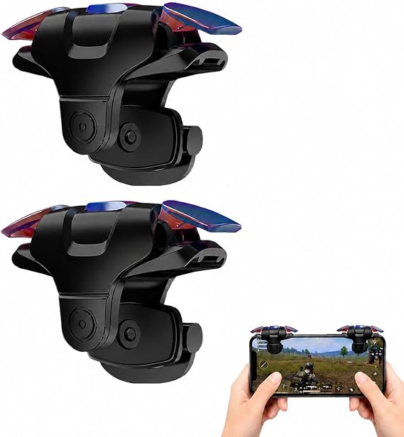 BESTYASH 1 Pair Phone Game Trigger Metal Handle Portable Black Plastic Mobile Game Accessories Gaming Experience Compatible Smartphone