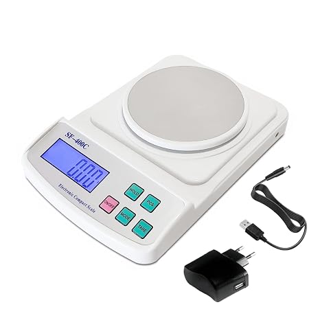 Eosphorus Digital Analytical LCD Weighing Scale 600g x 0.01g for Science Lab School Laboratory - Food Kitchen Scale Accurate Balance - USB Charger and AC/DC Adapter Included