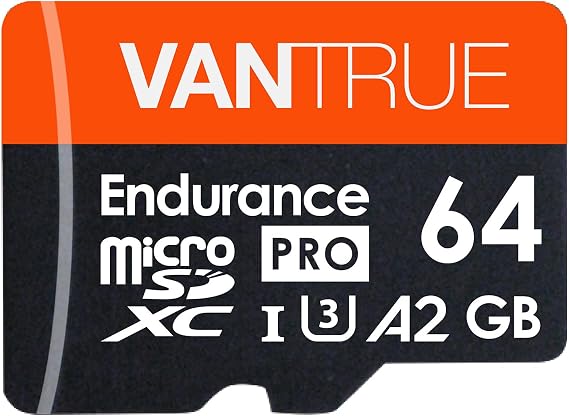VANTRUE 64GB Micro SD Card U3 High Speed Class 10 UHS-I microSD Memory Card 4K UHD Video Recording Micro SD Card Drive Recorder Action Camera Surveillance Camera 64GB