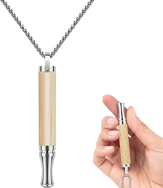 Breathing Necklace,Breathing Necklace with Resistance, Anxiety Breathing Necklaces with Resistance, Stress Relief Necklaces, Meditation, Anxiety Gift for Women Men,Breathlace with Resistance Filter