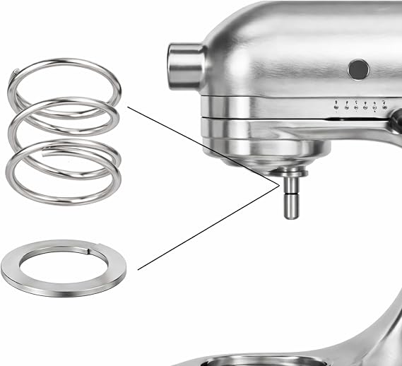 KitchenAid®スタンドミキサー用スプリング&ワッシャーキット – 316ステンレススチールアップグレード、チルトヘッド&ボウルリフトモデル用の食品グレードの代替品 – アタッチメントを安定させます1パック