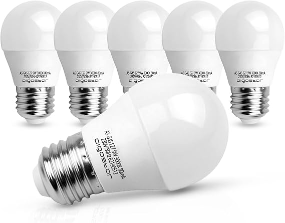 Aigostar - LED Bulb E27 9W (Equivalent to 62W), Warm Light 3000K, 840 Lumens, CRI> 80, Energy Saving, Non-Dimmable - 5 Units [Energy Class F]