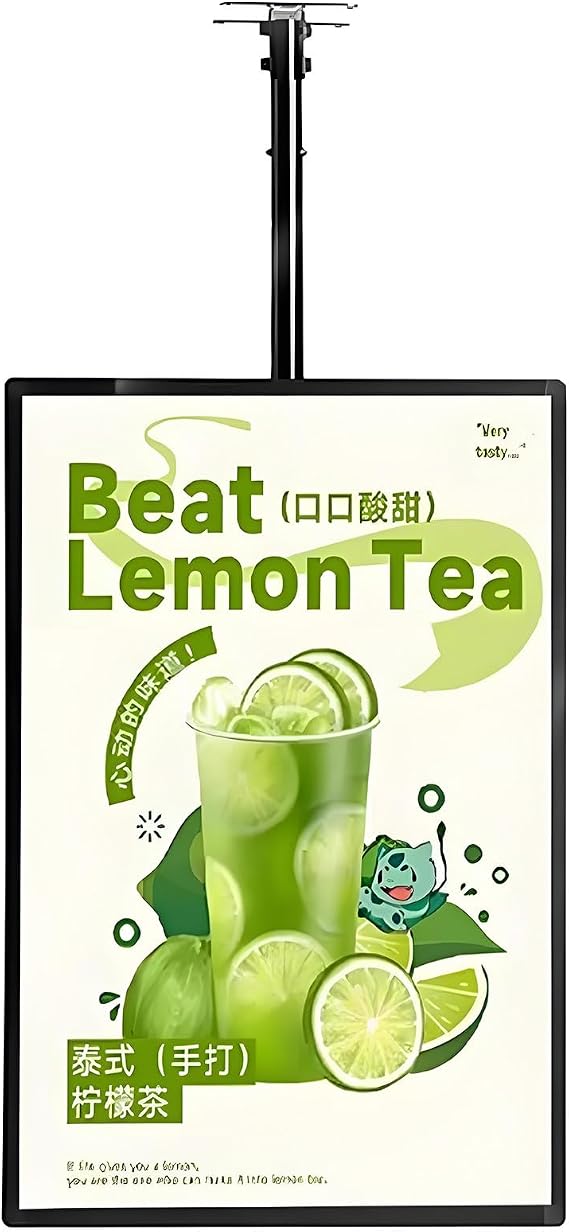 LED Backlit Menu Display Board, Ultra Slim Snap Frame for Illuminated Poster, Vertical Light Box for Restaurant Menu and Advertising