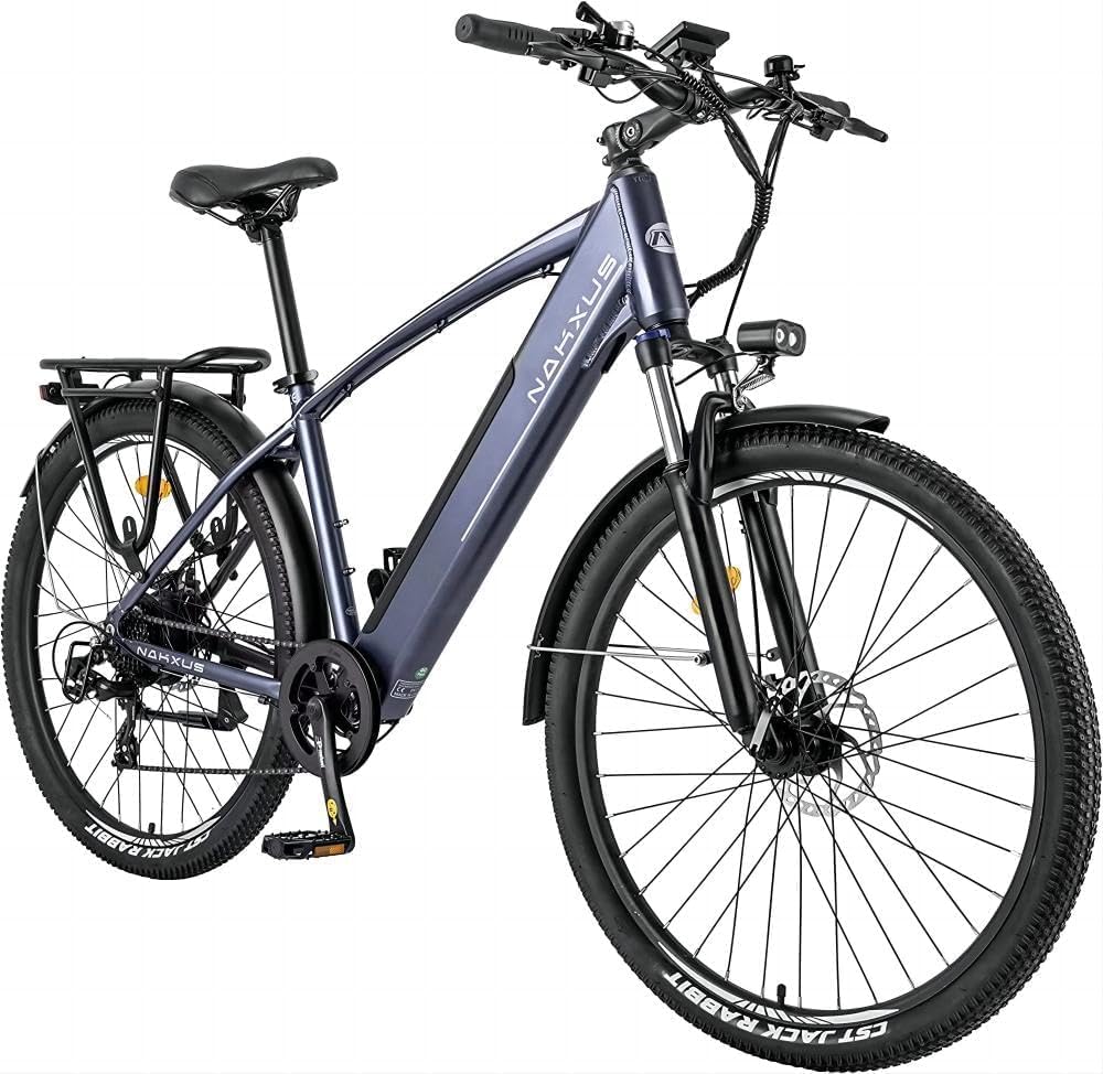 nakxus 27m204 e-bike electric bicycle 27.5 inch trekking bike e-city bike with 36 v 13 ah lithium battery for long range up to 100 km 250 w motor eu-compliant folding bike with app