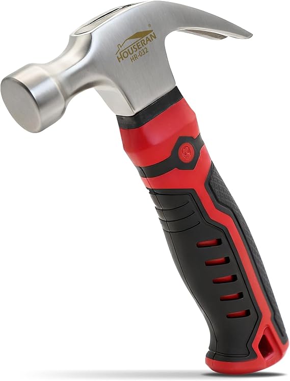 Small Hammer 227g, Small Hammer Tool, Claw Hammer for Women, Suitable for Family, Camping, Stakes, DIY, Red