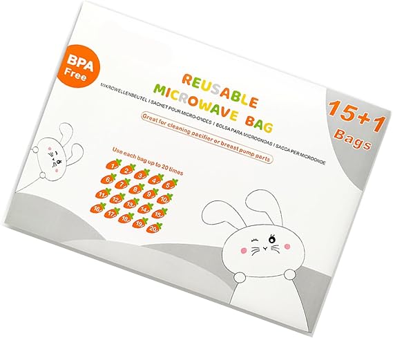 16/42 Sheet Set Reusable Microwave Sterilizer Bags Cleaning Pouches for Baby Milk Bottles and Breast Pumps Part