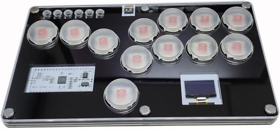 KCZZ レバーレス アーケードコントローラー レバーレスコントローラー ゲーム機 ゲームパッド 超薄型 高精度＆応答性の高いリニア薄型オプティカルスイッチ 12ボタン ゲーム機 PS4 & PC & Switch 用 スタイル4
