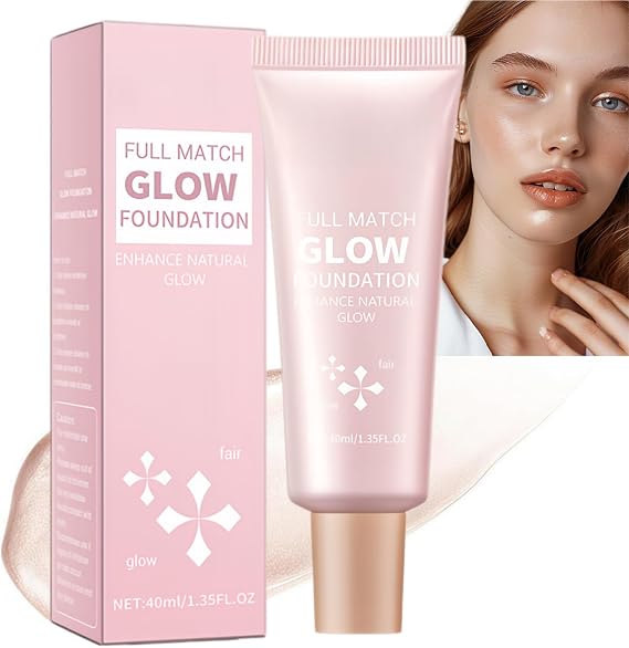 Dewy Foundation,Luminous Foundation & Glow Concealer,3-in-1 Illuminating Foundation for Mature Skin,Plump and Glow Foundation with Lightweight Glowy Skin Tint,Long-Lasting,Natural Radiant Glow,02