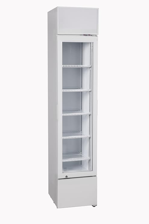 METRO Professional GSC2133 133L 5 Adjustable Shelves White LED Light Up Beverage Fridge with Glass Door [Energy Class D]