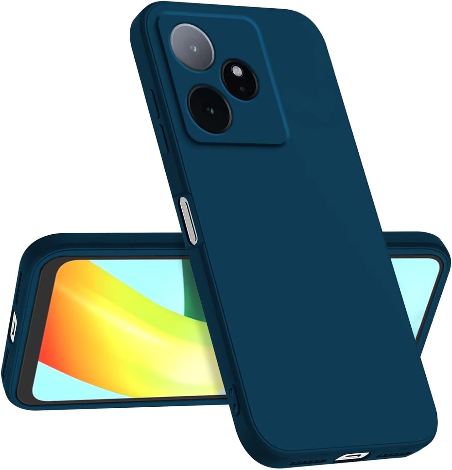 Mobile Phone Case Compatible with Realme GT 7 / GT 7T (6.8 inches) Shockproof Personalised Slim Minimalist Design - Sapphire Blue