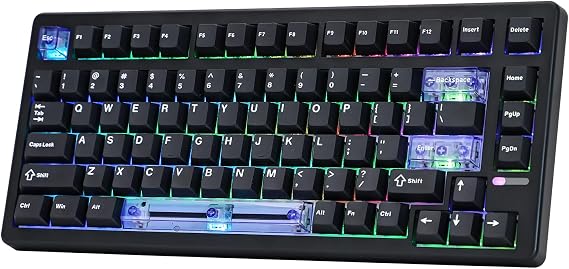 EPOMAKER HE80 Hall Effect Gaming Keyboard 8K Polling & 32K Scan Creamy Gasket DKS SOCD RGB Backlight Hot-Swappable Wired Gaming Keyboard for PC & Mac Black