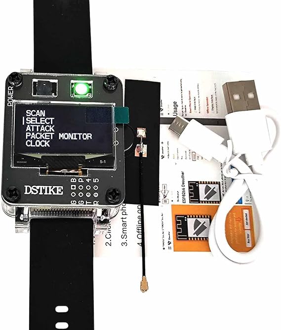 Deauther Smart Watch Testing Networks LED Display Protection Educational Tool Development Board for Developers Office