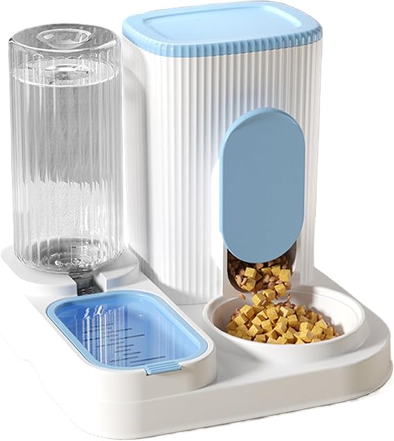 Automatic Pet Feeder Waterer Food Container Feeding Station Water Bowl