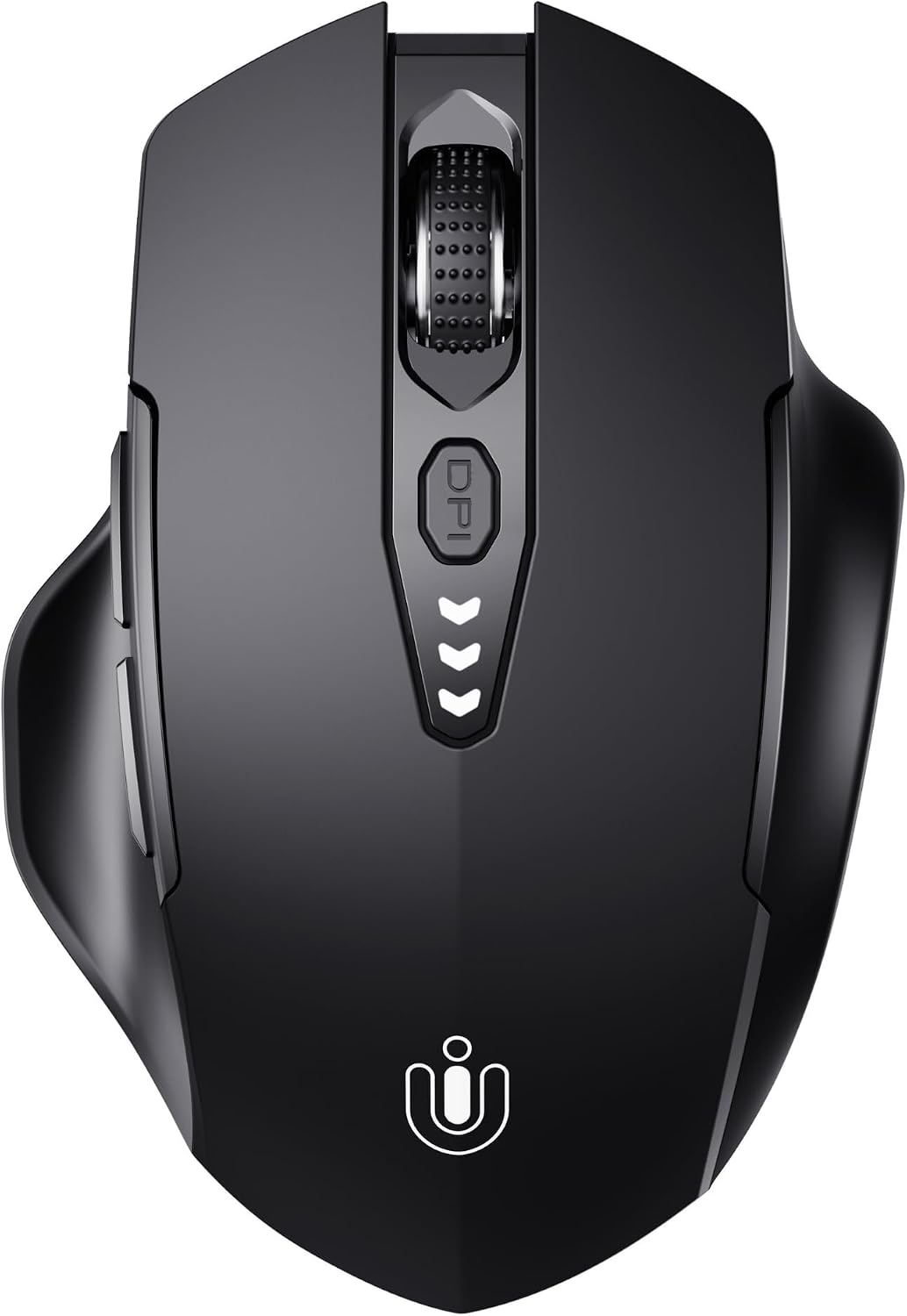 Uineer Bluetooth Mouse,[Upgraded] Multi-Device Wireless Mouse,Visible Battery Level,Tri-Mode (BT 5.0/4.0+2.4G Hz) Rechargeable Ergonomic Mouse, 4 Adjustable DPI,Coldless Mouse for Laptop and PC,Black