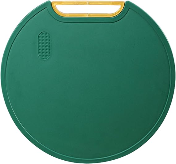 Chopping Board Standing Round Chopping Board Plastic Antibacterial Rotating Handle Can Hold Knives Dishwasher Safe Kitchen Accessories for Meat Vegetables Fruit (31 cm Green)