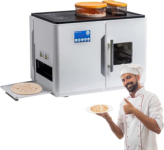 Roti Maker Machine - Automatic Chapati and Pancake Maker with LED Display, Easy to Use for Flatbreads and Pita, Just Add Flour, Water, and Oil, Ideal for Quick Cooking