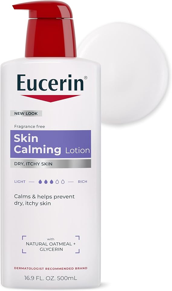 Eucerin Skin Sakinleştirici Losyon - Kuru, Kaşıntılı Ciltler için Tam Vücut Losyonu, Doğal Yulaf ezmesi Zenginleştirilmiş - 16.9 fl. oz Pompa Şişesi