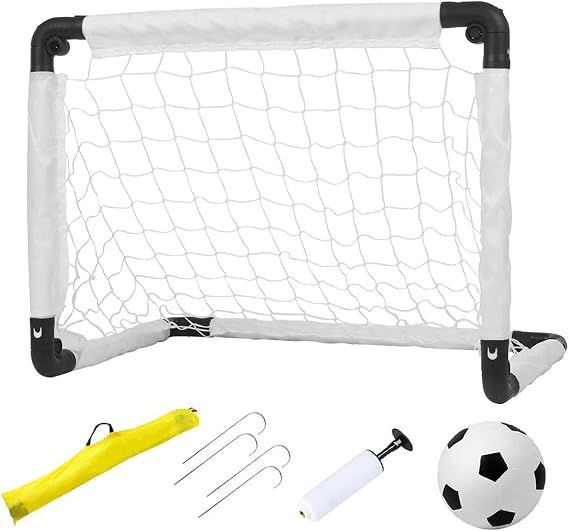 Kids Soccer Goals - Outdoor Soccer Goals For Backyard | Portable Football Netting With Storage Bag Sports Equipment For Training Practice Field Beach