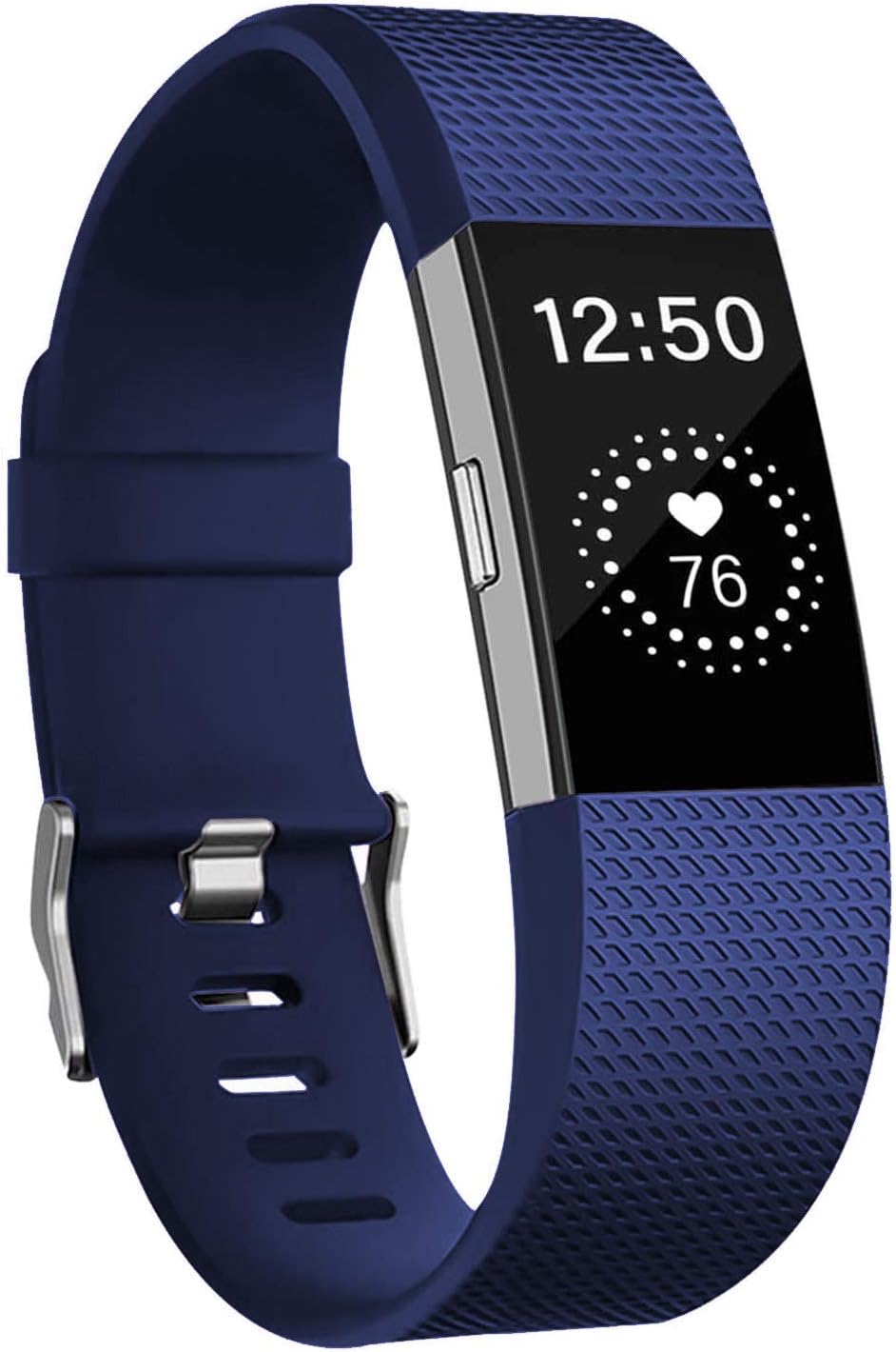 Microsonic Fitbit Charge 2 için Kordon, Silicone Sport Band Lacivert