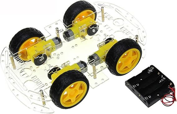 For Experiments, Smart Robot Car Chassis Kit Includes Speed Code Plate and Multiple Expansion Ports - With Double Four Wheel Drive Acrylic Large Chassis and 4 Deceleration DC