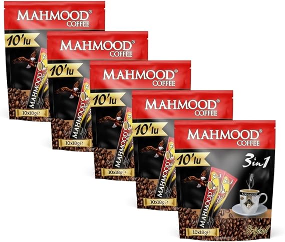 Mahmood Coffee 3'ü 1 Arada Kahve 18 gr x 10 Adet x 5'li Paket