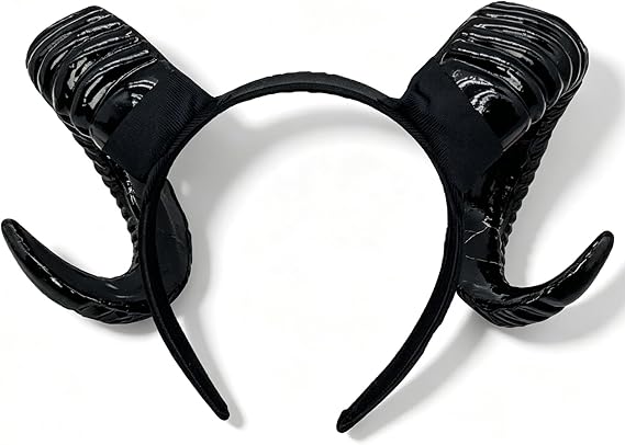 Devil Horns Headband, Black Devil Gothic Sheep Horns Headband, Gothic Sheep Horn Headpiece for Halloween Costume Parties and Themed Events, Party Decoration Cosplay Costume Headpiece
