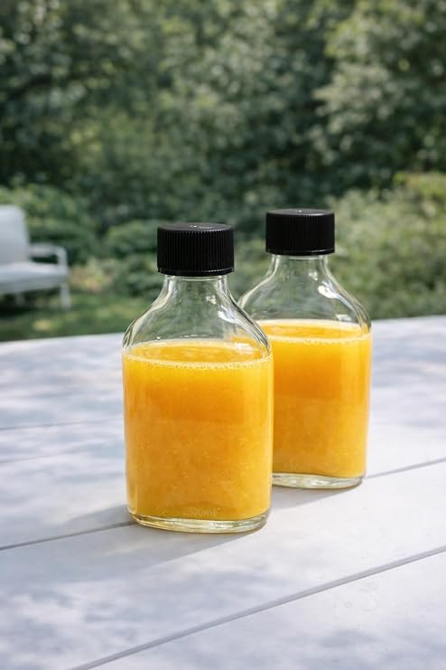 2 ADET 200 ml Şeffaf Cold Brew Sızdırmaz Siyah Plastik Kapaklı Yassı Boş Cam Şişe