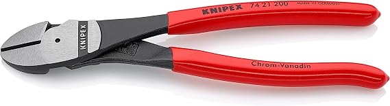 KNIPEX High Leverage Diagonal Cutter with Plastic Coating 200 mm, 74 21 200