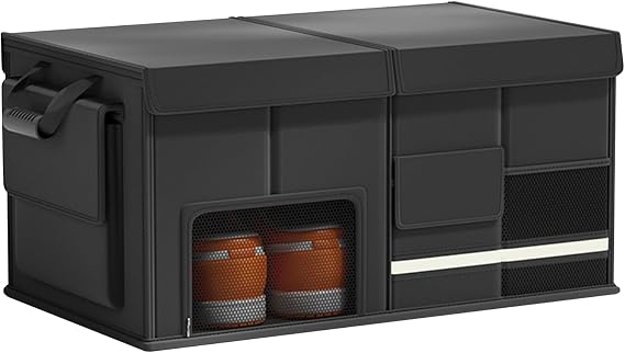 Ergocar Car Trunk Storage Organizer Oxford Cloth Car Interior Accessories Storage Bag Folding Multi-Compartment Suitable For Car/Suv/Truck/Automotive