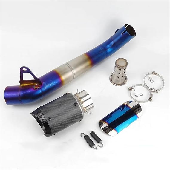 Motorcycle Exhaust Muffler For CBR1000RR 2008-2012 Motorcycle 60mm Middle Pipe Slip On Rear Mufflers Removable Motorcycle Exhaust Motorcycle Exhaust(Blue C)