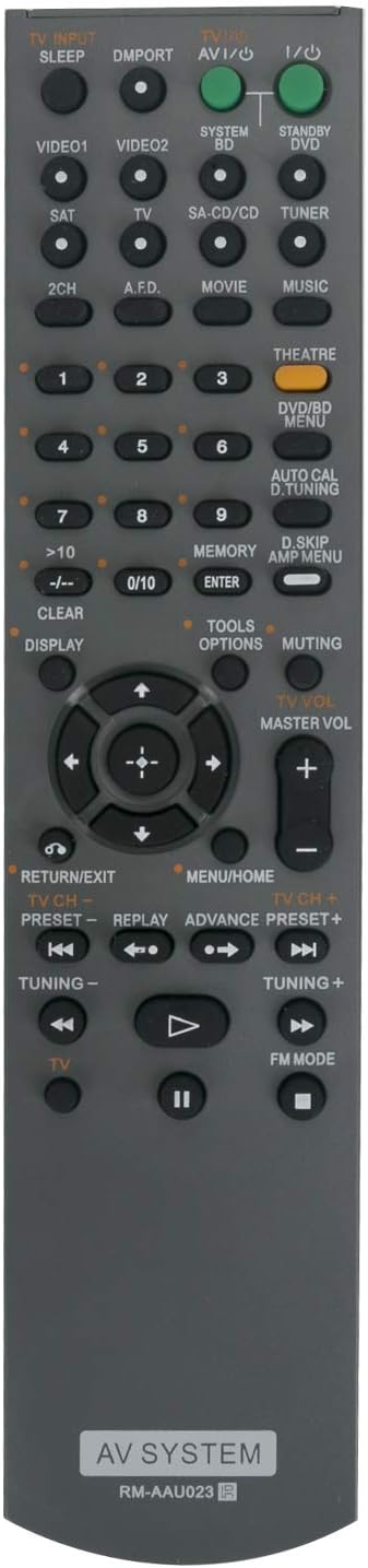 VINABTY RM-AAU023 Replace Remote Control for Sony Blu-ray DVD Receiver Home Theater System HT-SF2300 HT-SS2300 HT-DDW7500 STR-DH700 STR-DG720 HTSF2300 HTSS2300 HTDDW7500 STRDH700 STRDG720