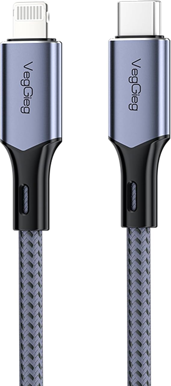 Veggieg 27W 3A USB Type-C to Lightning iPhone iPad Hızlı Şarj ve Data Kablosu 1.2 Metre