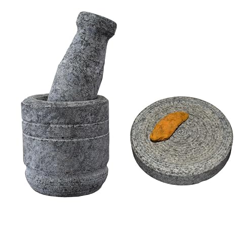 Pallavi Makers 4Inch Traditional Mortar and Pestle Set Imam dasta | Okhli Masher, Kharal, Khalbatta Stone