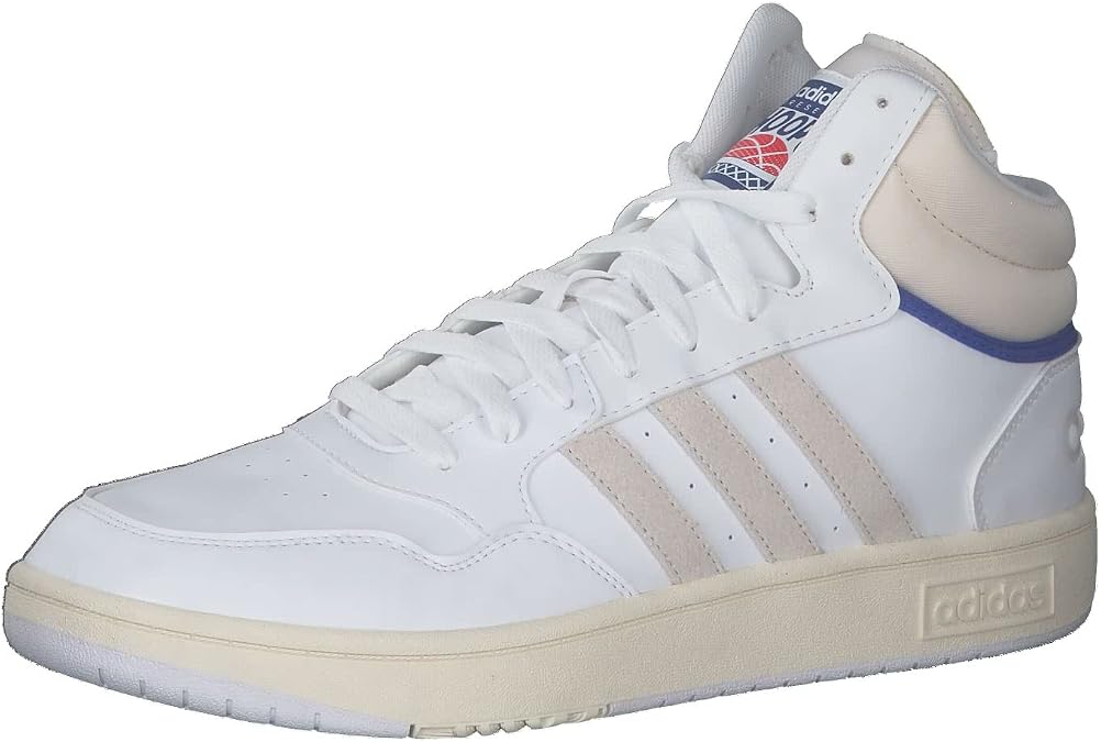 adidas Men's Hoops 3.0 Mid Lifestyle Basketball Classic Vintage Shoes, FTWR White Chalk White Core Black, 9.5 UK