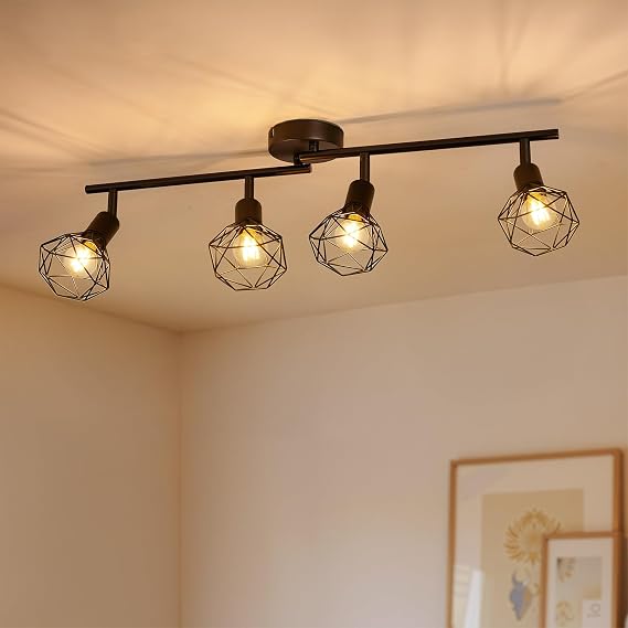 Gr4tec 4 Way Spot Lights Ceiling, Retro Kitchen Lights E14, Without Bulb