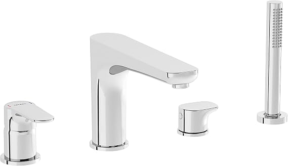 VitrA Root Round A42743 Küvet Bataryası, 4 Delikli, Krom