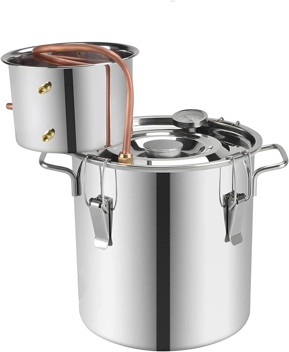 Stainless Steel Water Distiller, Copper Still Kit, Essential Oils Still Boiler Copper Tube Home Fermentation Kit,8L2GAL [Energy Class A]