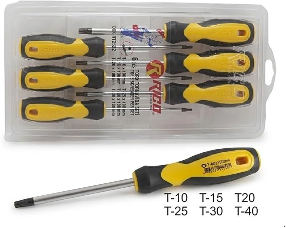 RİCO Klasik Torx Tornavida Seti Delikli 6 PARÇA 003-Rk0052